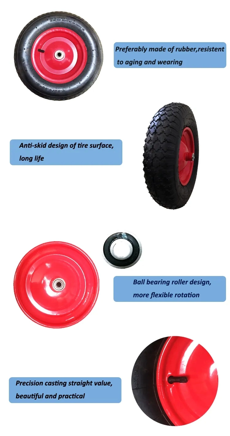 8&quot; Heavy Duty Caster Trolley Wheel for Tool Cart, 8&quot; Rubber Pneumatic Wheel for Aluminium Tool Cart 3.00-4