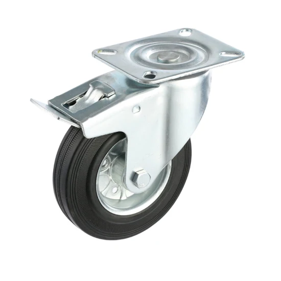 European Style Roller Bearing Rubber Wheel Industrial Caster